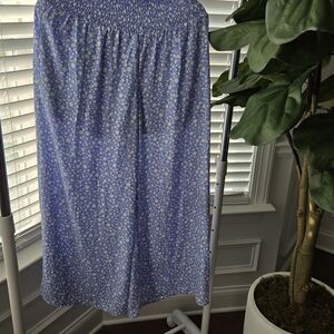 Floral Blue Wide Leg Pants